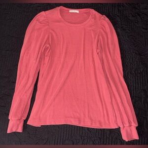 Marine Layer Rose Ribbed Crewneck Top Size Small